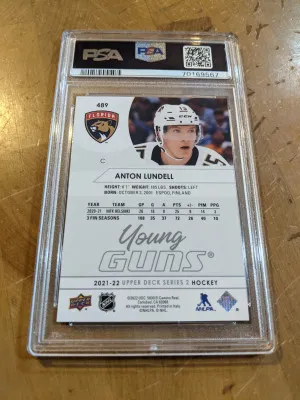 21-22 UD Young Guns Anyone Lundell #489 PSA 10 back