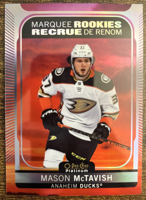 2021-22 O-Pee-Chee Platinum Mason McTavish Marquee Rookies Sunset front