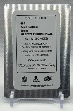 🔥RARE!! 2021-22 O Pee Chee #494 Retro DAVID PASTRNAK Magenta Printing Plate 1/1 back