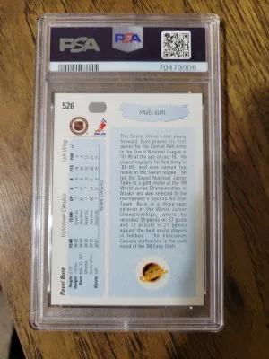 Pavel Bure Young Guns rookie PSA 10 back
