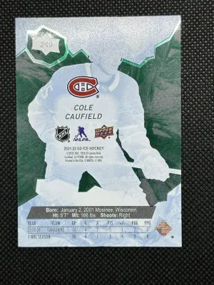 Cole Caufield 21/22 ICE premiers /799 back