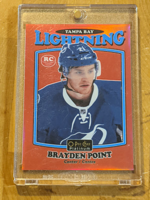 2016-17 OPC Platinum Brayden Point Rookie Retro Red Rainbow 01/15 front