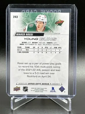 2022-23 UD Series 1 Marco Rossi Young Guns Rookie Card back