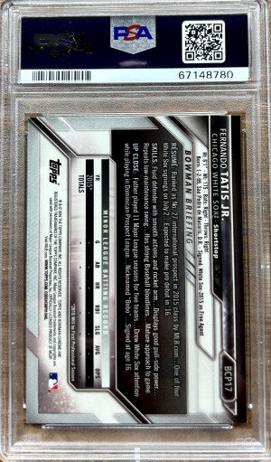 FERNANDO TATIS JR 2016 BOWMAN CHROME PROSPECTS 1ST ROOKIE RC #BCP17 PSA 8 back