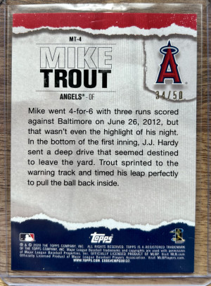 2020 Topps Mike Trout Player of The Decade MT-4  /50 back