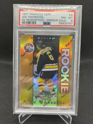 1997 Pinnacle Certified Joe Thornton Mirror Gold Rookie Redemption front