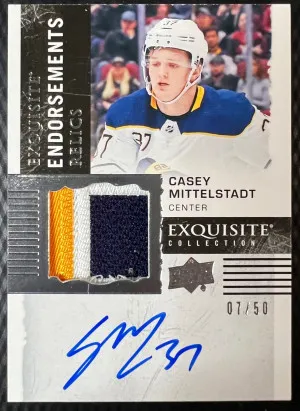 2018-19 Upper Deck The Cup Casey Mittelstadt  Patch/Auto /50 front
