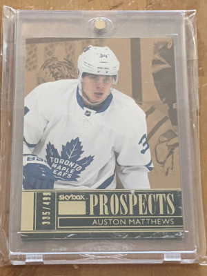 16-17 Fleer Showcase Skybox Prospects Auston Matthews Rookie 335/499 front