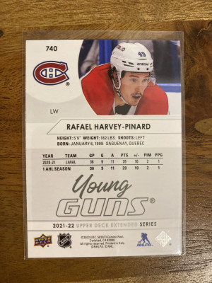 Rafael Harvey-Pinard Young Guns back