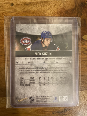 Nick Suzuki Blue Spectrum Alternate Jersey Skybox Metal Universe back