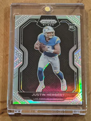 2020 Chronicles Prizm Black Silver Justin Herbert Rookie front
