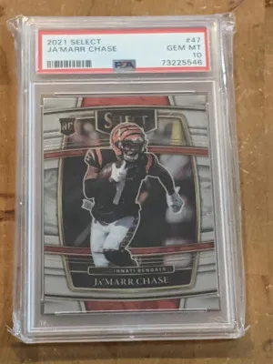 2021 Select Concourse Ja'marr Chase Rookie PSA 10 front