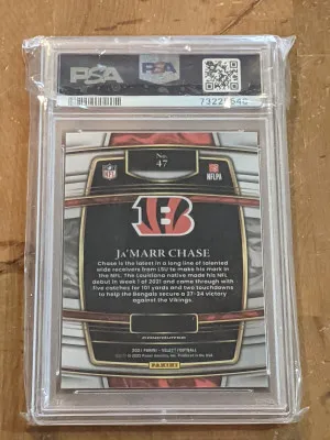 2021 Select Concourse Ja'marr Chase Rookie PSA 10 back