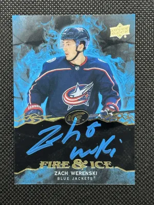 Zach Werenski UD ICE 19/20 Fire and Ice Auto FI-ZW front