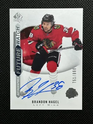 Brandon Hagel 20/21 UD SP Authentic Future Watch Auto 184 front