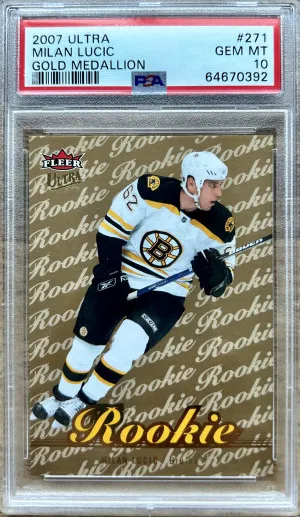 2007 ULTRA GOLD MEDALLION #271 MILAN LUCIC RC POP 6 PSA 10 front