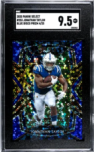 2020 Select Club Level Blue Disco Jonathan Taylor Rookie 04/25 SGC 9.5 front
