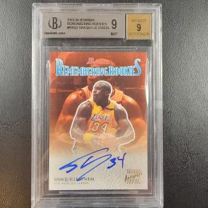 Shaquille O'neal 2004 bowman remembering Rookies on card auto! front