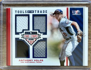 2017 Panini USA Tools Anthony Volpe 4- Piece Game Used Uniform card #/199 front