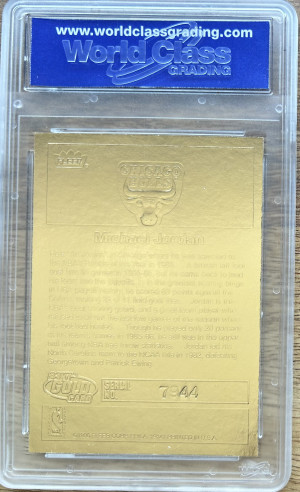 1998 Fleer 23KT Gold 1986 Rookie Sticker Retro Michael Jordan Bulls HOF WCG 10 back