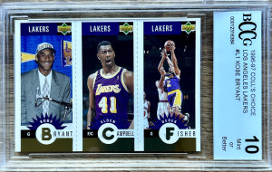 1996-97 Upper Deck Collector's Choice #L1 Kobe Bryant Los Angeles Lakers BCCG 10 front