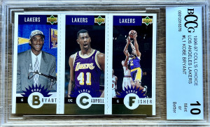 1996-97 Upper Deck Collector's Choice #L1 Kobe Bryant Los Angeles Lakers BCCG 10 front