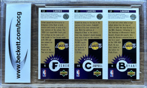 1996-97 Upper Deck Collector's Choice #L1 Kobe Bryant Los Angeles Lakers BCCG 10 back