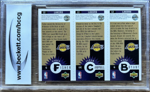 1996-97 Upper Deck Collector's Choice #L1 Kobe Bryant Los Angeles Lakers BCCG 9 back