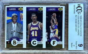 1996-97 Upper Deck Collector's Choice #L1 Kobe Bryant Los Angeles Lakers BCCG 9 front