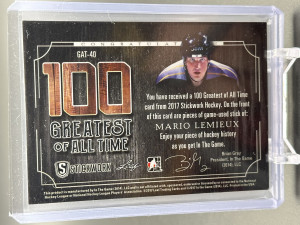 Mario Lemieux 2017 ITG Stickworks 12/12 #GAT-40 back