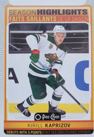 2021-22 O-Pee-Chee Kirill Kaprizov Season Highlights front
