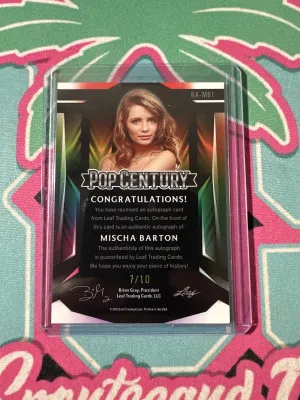 2023 Leaf Pop Century Mischa Barton Crystal 1st Auto /10 back