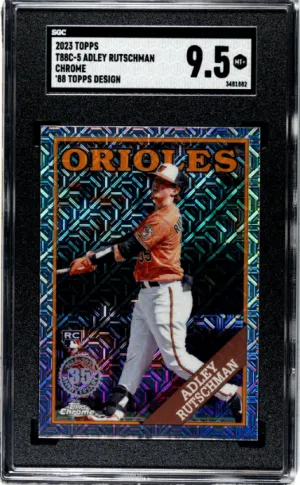 2023 Topps Chrome Silver Pack Adley Rutschman 1988 Rookie RC #T88C-4 SGC 9.5 front