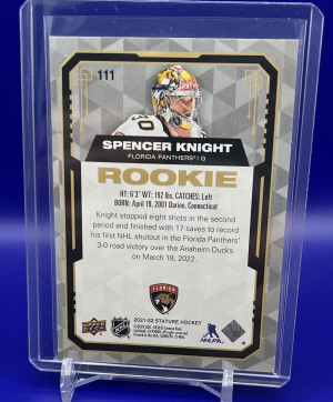 Spencer Knight Stature Rookie /25 back