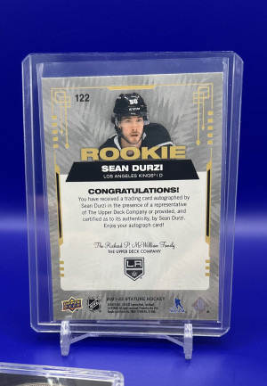 Sean Durzi Stature Rookie Auto /199 back