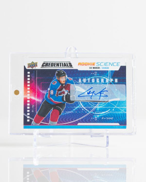 Cale Makar 2019-20 Upper Deck Credentials Rookie Science auto front