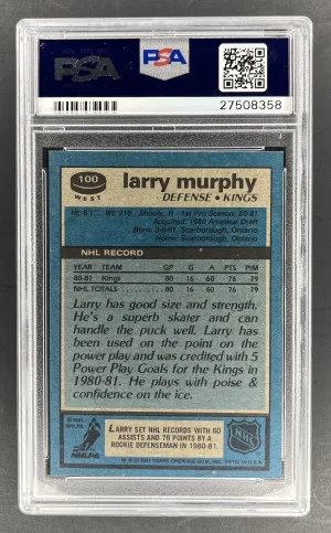 Larry Murphy Topps RC PSA 7 back