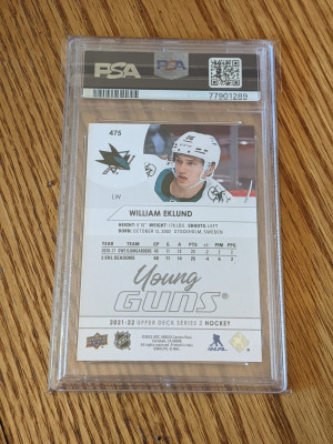 2021 William Eklund Young Guns PSA 10 back