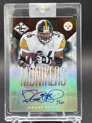 2022 Jerome Bettis Limited Monikers Gold Spotlight SSP AUTO 5/10 Steelers front