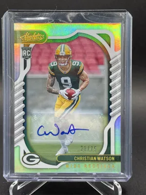 2022 CHRISTIAN WATSON Absolute Auto 21/75 Silver RC AUTO PACKERS front