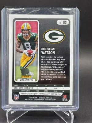 2022 CHRISTIAN WATSON Absolute Auto 21/75 Silver RC AUTO PACKERS back