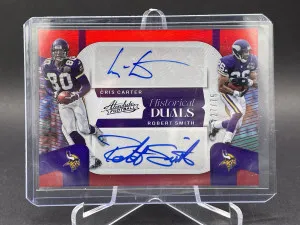 2022 Panini Absolute Cris Carter/Robert Smith Historical Duals Auto 27/75 front