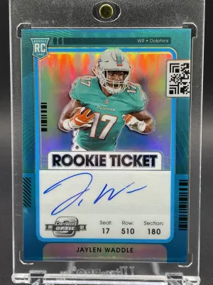 2021 Panini Contenders Optic Jaylen Waddle Rookie Ticket  Auto MIAMI  #106 /75 front