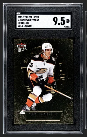 21/22 Fleer Ultra Trevor Zegras Gold Medallions #120/200 front