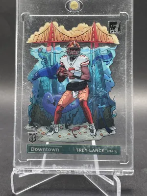2021 Panini Clearly Donruss Trey Lance #D30 Downtown RC SF 49ers! front