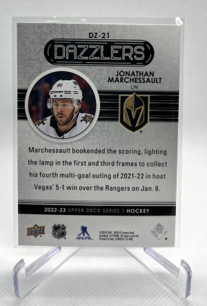 2022-23 Upper Deck Jonathan Marchessault Orange Dazzlers #DZ-21 back