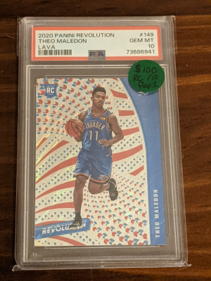 2020 Revolution Theo Maledon Lava Rookie 09/10 PSA 10 (Pop 1) front