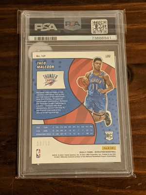2020 Revolution Theo Maledon Lava Rookie 09/10 PSA 10 (Pop 1) back