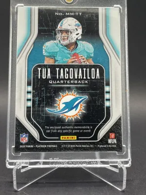 Tua Tagovailoa 2020 Rookie RC Panini Playbook Mammoth Materials Patch 23/25 back