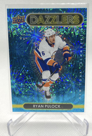 2021-22 Upper Deck Ryan Pulock Dazzlers Blue front